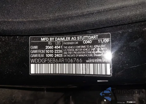 2010 Mercedes-Benz C 300 Sport from USA, damaged, VIN WDDGF5EB6AR106766